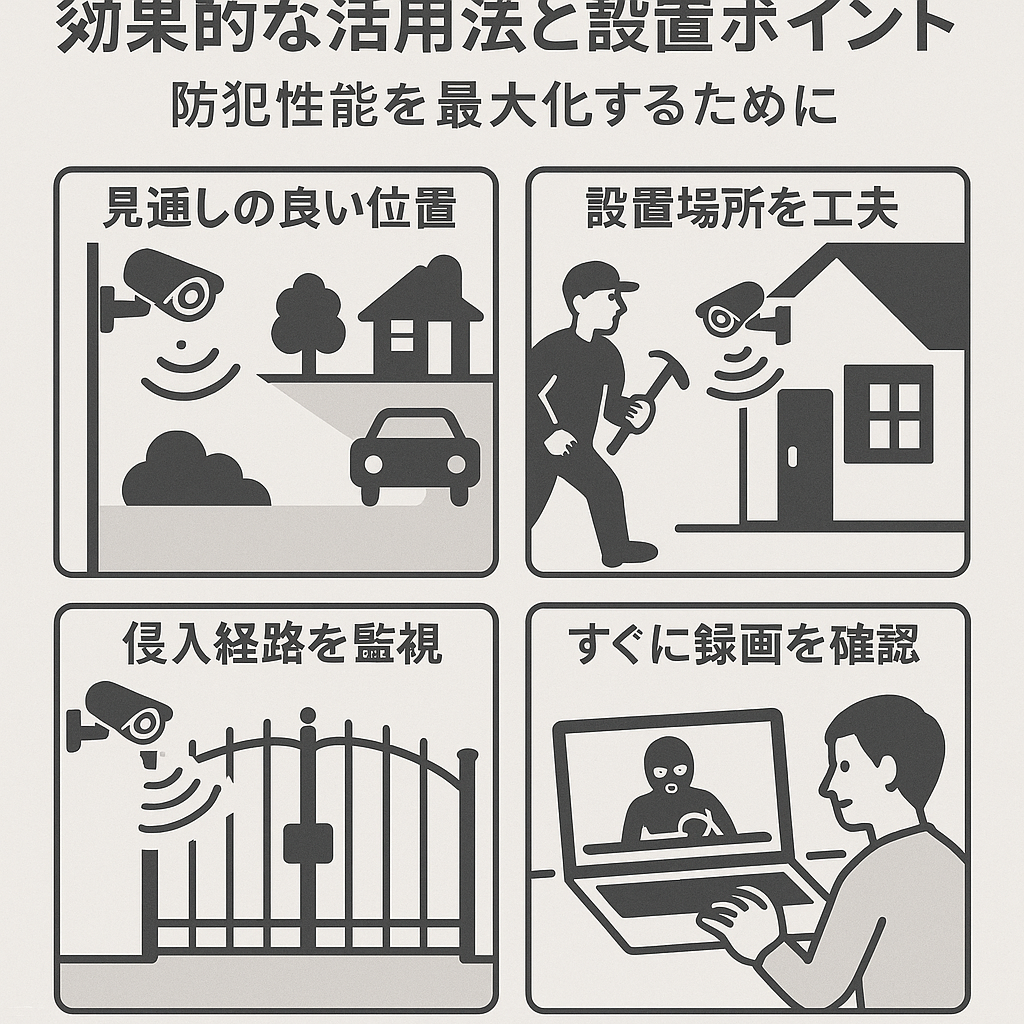カシムラ防犯カメラKJ-188の効果的な活用法と設置ポイント|防犯性能を最大化するために