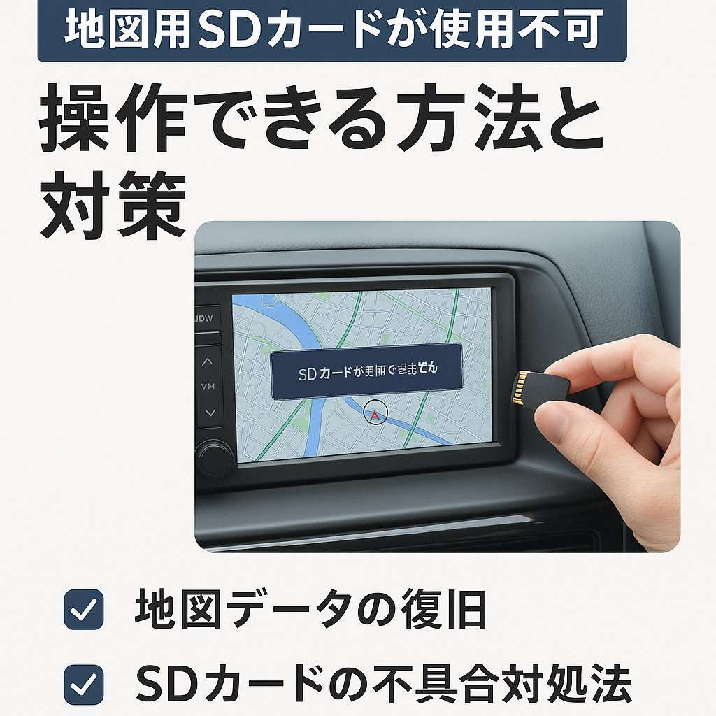 地図用SDカードが使用不可状態でも操作できる方法と対策

MetaDescription: 地図用SDカードが使用不可状態で操作できないトラブルの解決法と原因を専門的に解説。地図データの復旧やSDカードの不具合対処法をわかりやすく紹介します。