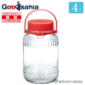 東洋佐々木ガラス 保存容器 果実酒びん 4リットル 5号 4000ml 日本製 梅びん 果実酒瓶 ガラス容器 保存瓶 梅酒 瓶 果実酒 漬物 ガラス I-71804-R-C-JAN（ びん 梅瓶 果実酒びん 漬物樽 漬物容器 容器 梅 ）