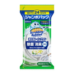 Johnson｜ジョンソン ScrubbingBubbles（スクラビングバブル）流せるトイレブラシ つけかえ用ブラシ ジャンボパック 24個 除菌消臭プラス ホワイトブロッサム