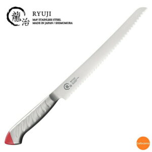 龍治　ステンカラー　パンスライサー　23cm　レッド　ALY-92[関連：下村工業 RYUJI 日本製 業務用 HACCP対応 色分け カラフル ベーカリー パン切ナイフ オールステンレス]