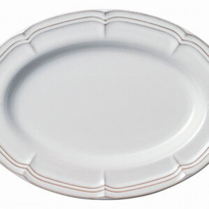 ラフィネ スモークホワイト 25cmオーバルプラター 15910048 KOYO HOTEL&RESTAURANT TABLEWARE vol.25