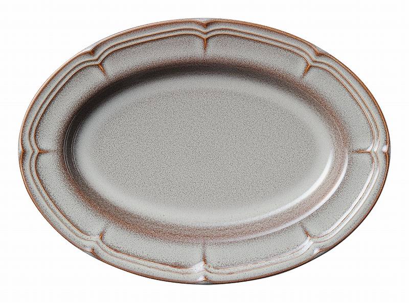 ラフィネ ストームグレー 28.5cmオーバルプラター 15973047 KOYO HOTEL&RESTAURANT TABLEWARE vol.25
