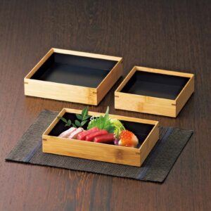 竹・料理箱 正角5寸（内黒） 18264 YOUBI 用美 Vol.21