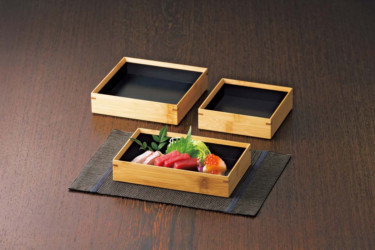 竹・料理箱 正角5寸(内黒) 18264 YOUBI 用美 Vol.21