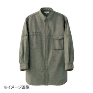 シャツ(男女兼用)長袖 CH4473-7 カーキ 3L