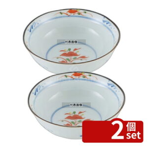 【2個セット】江部松商事 和食器コレクション 赤絵花 丸鉢 4寸 φ120×H45 和/洋/中 食器 No.8180950