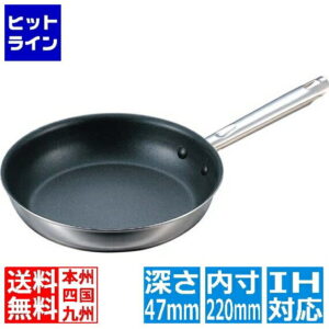 江部松 EBM プロフェッショナル 2PLY IHフライパン 9吋 ※IH対応(100V/200V) 内径22cm 8881300 6-0126-0103