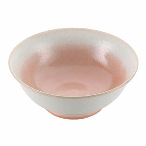 磁器 中華食器 釉彩ピンク 高台丼 6.8寸