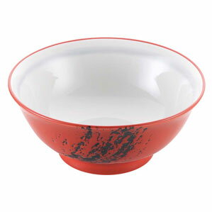 磁器 中華食器 赤釉筆流し 高台丼 6.5寸