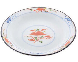 和食器コレクション　赤絵花　丸皿3.5寸