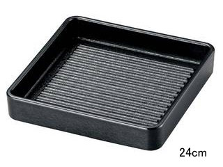 WAKAIZUMI 若泉漆器 角肉皿 24cm 角 黒(塗無)