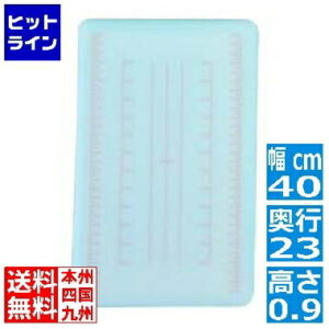 山県化学 調理用目盛り入りまな板 長方形 L ブルー 400×230 7346370