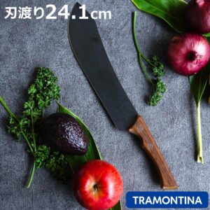ブッチャーナイフ 24.1cm シュラスコブラック トラモンティーナ 肉切り包丁 （ TRAMONTINA ステンレス包丁 おすすめ 肉 木柄 ブラック 天然木 よく切れる ステンレス 調理小物 調理道具 下ごしらえ用品 ）【3980円以上送料無料】