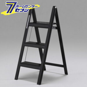 送料無料 踏台 3段 軽量5.2kg 薄型44ミリ SS80B ブラック 天板奥行182mmで安定感抜群 [踏み台 アルミ]