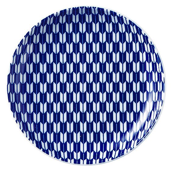 矢絣 青 15cm丸皿 52285008 KOYO 花伝 JAPANESE TABLEWARE vol.12