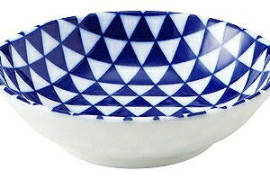 山格子 青 9.5cm浅ボウル 52289016 KOYO 花伝 JAPANESE TABLEWARE vol.12