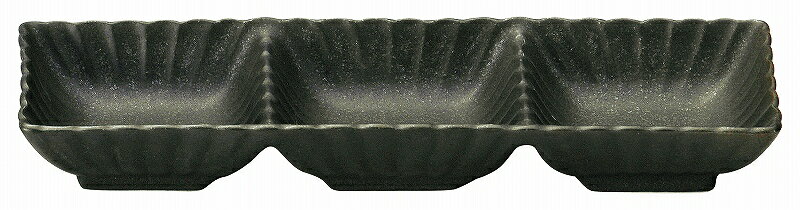 かすみ 黒 3連皿 56130078 KOYO 花伝 JAPANESE TABLEWARE vol.12