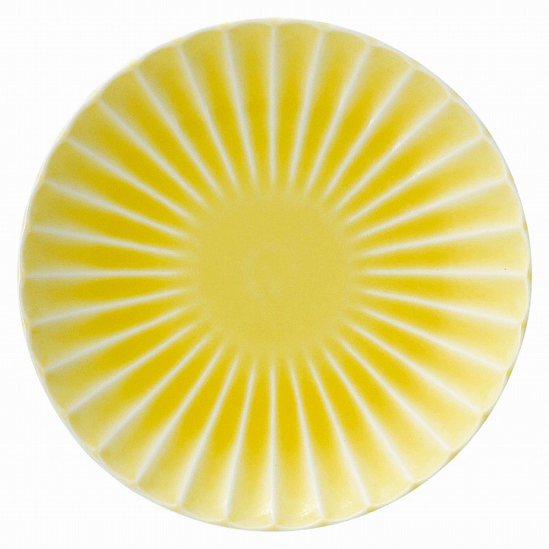かすみ 黄 14.5cm丸皿 56165005 KOYO 花伝 JAPANESE TABLEWARE vol.12