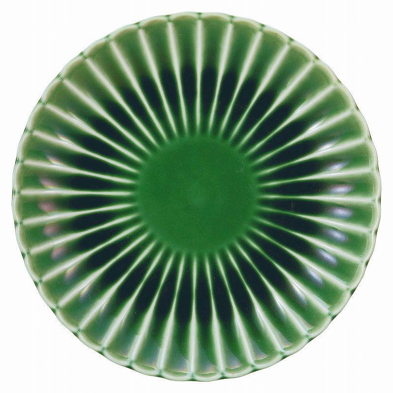 かすみ 緑 18cm丸皿 56171002 KOYO 花伝 JAPANESE TABLEWARE vol.12