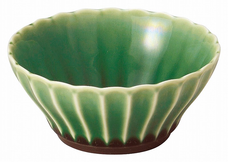 かすみ 緑 10cm浅ボウル 56171033 KOYO 花伝 JAPANESE TABLEWARE vol.12