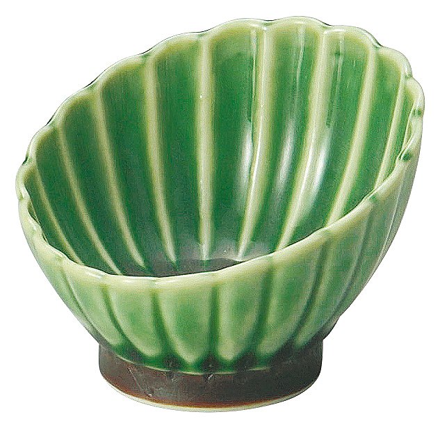 かすみ 緑 7cm斜め小鉢 56171092 KOYO 花伝 JAPANESE TABLEWARE vol.12