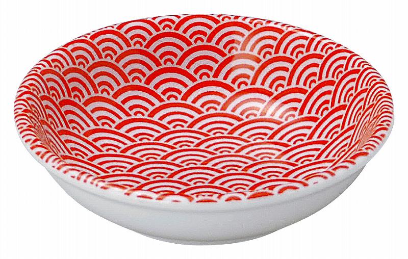 青海波 赤 11cm薬味皿 57444014 KOYO 花伝 JAPANESE TABLEWARE vol.12