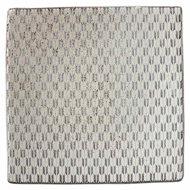 古代粉引き 矢絣 19.5cm正角皿 57662064 KOYO 花伝 JAPANESE TABLEWARE vol.12