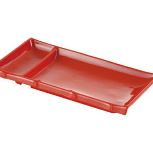 エンテック シンプル食器 角仕切皿 赤 1個 SP-32R