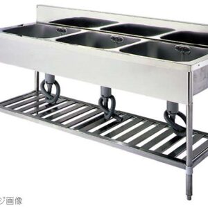 パイプ脚 3槽シンク 排水ホース付 U3S－156 バックガード有