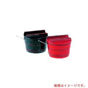 遠藤商事（TKG）　福井クラフト　メラミン　桶型薬味入　（小さじ付）　82013651　朱に黒紐　【品番：RFKK402】