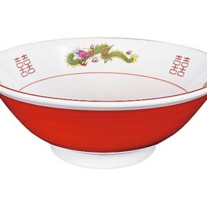江部松商事 磁器 中華食器 赤巻三ツ竜 高台丼 7寸（φ215） 1個 8179851