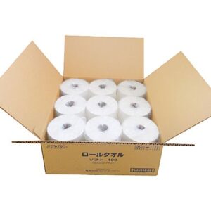 江部松商事 ロールタオル ソフト400 パルプ紙（9本入） 1箱(9本入) 2303320