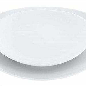 磁器 中華・洋食兼用食器 白楕円深皿 17cm