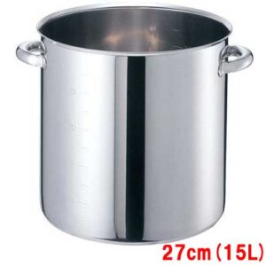 ステンレス寸胴鍋 モリブデンジ2 蓋無 (目盛付) 27cm /業務用/新品/送料無料
