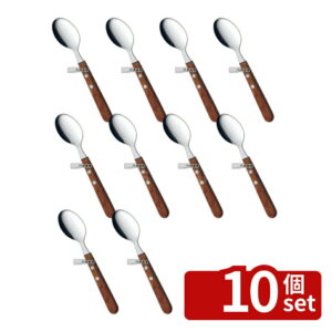 【10個セット】高桑金属 強化木カトラリー デザートスプーン 508525 全長:184 カトラリー/箸 No.7442100