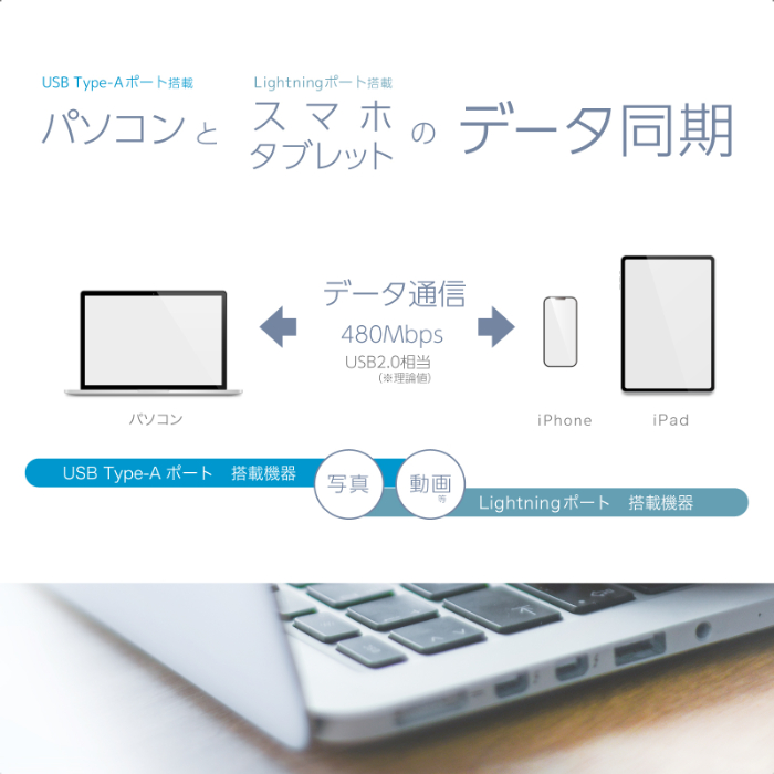 USB充電&同期ケーブル 1.2m LN STRONG WH - 画像 (5)