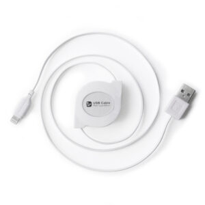 USB充電&同期ケーブル リール 80cm LN WH