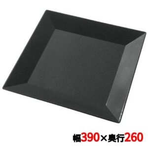 プラ容器 角皿 大(10枚入)黒 幅390×奥行260×高さ23(mm)/業務用/新品/小物送料対象商品