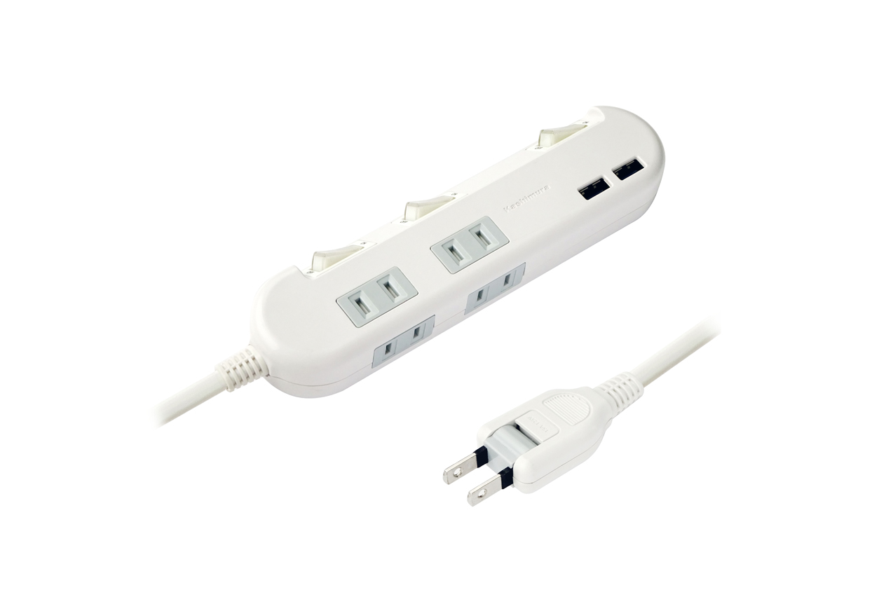4AC-2USB-3.4A SW 1.2m WH