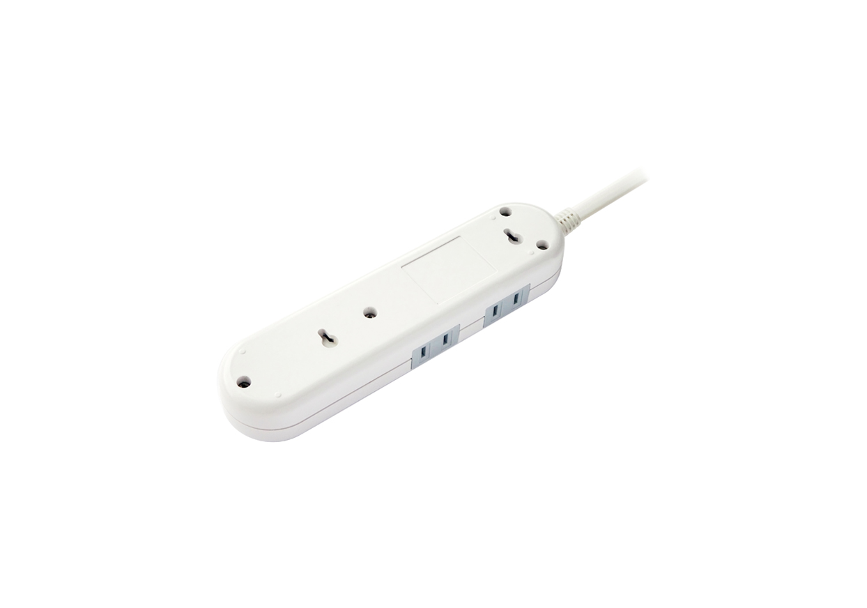4AC-2USB-3.4A SW 雷 1.2m WH - 画像 (2)