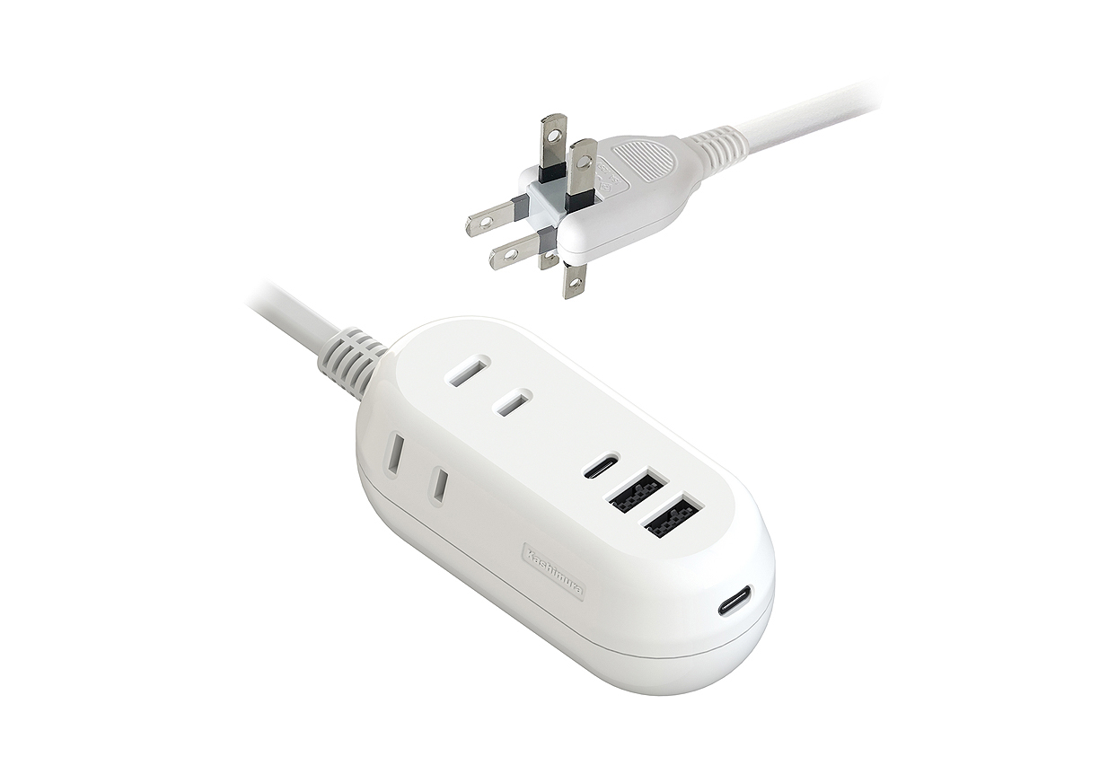 3AC4USB 2A+2C 24W 1.2m リバーシブル 自動識別 WH