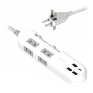 4AC4USB 3A+1C 24W 1.2m リバーシブル SW 自動識別 WH