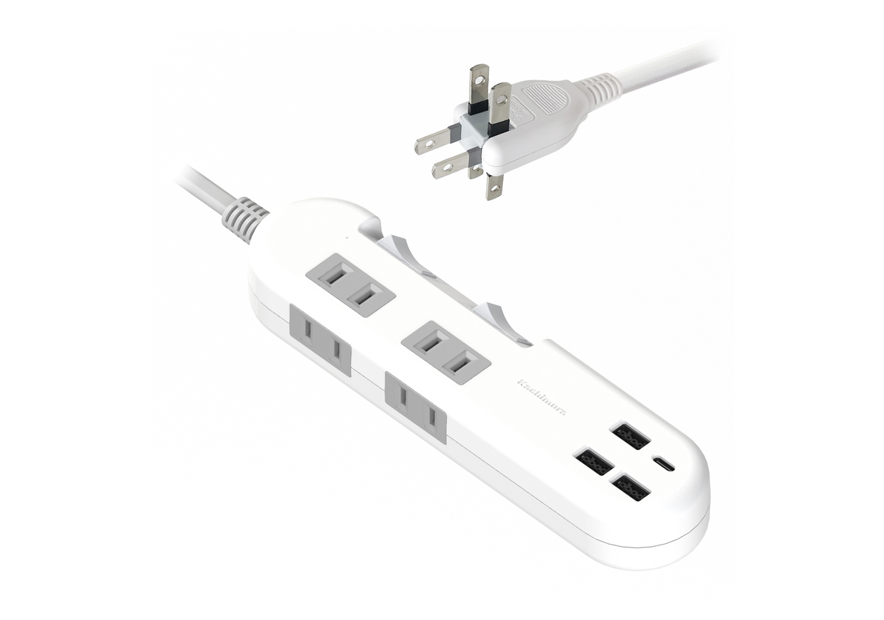 4AC4USB 3A+1C 24W 1.2m リバーシブル SW 自動識別 WH