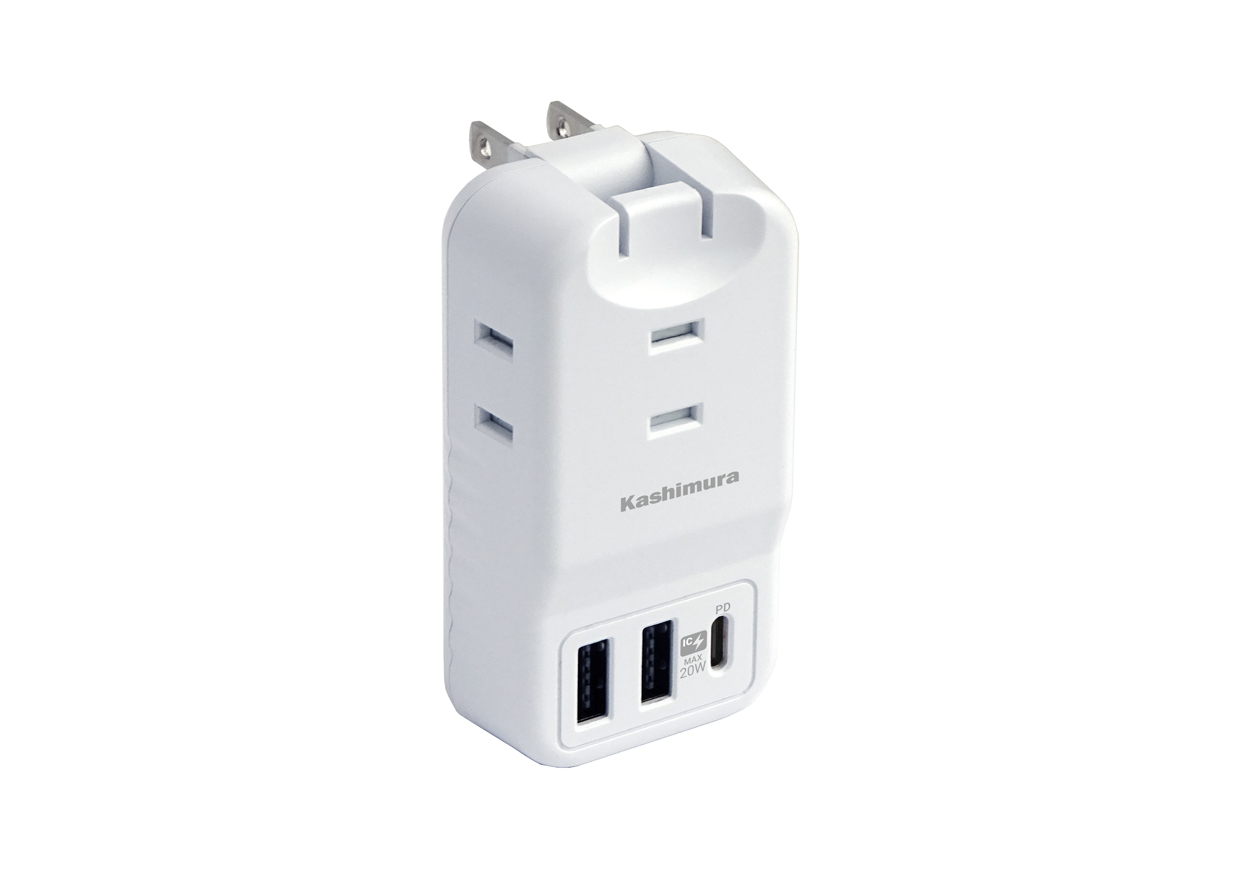 3AC3USB 2A+C PD20W リバーシブル 自動識別 WH