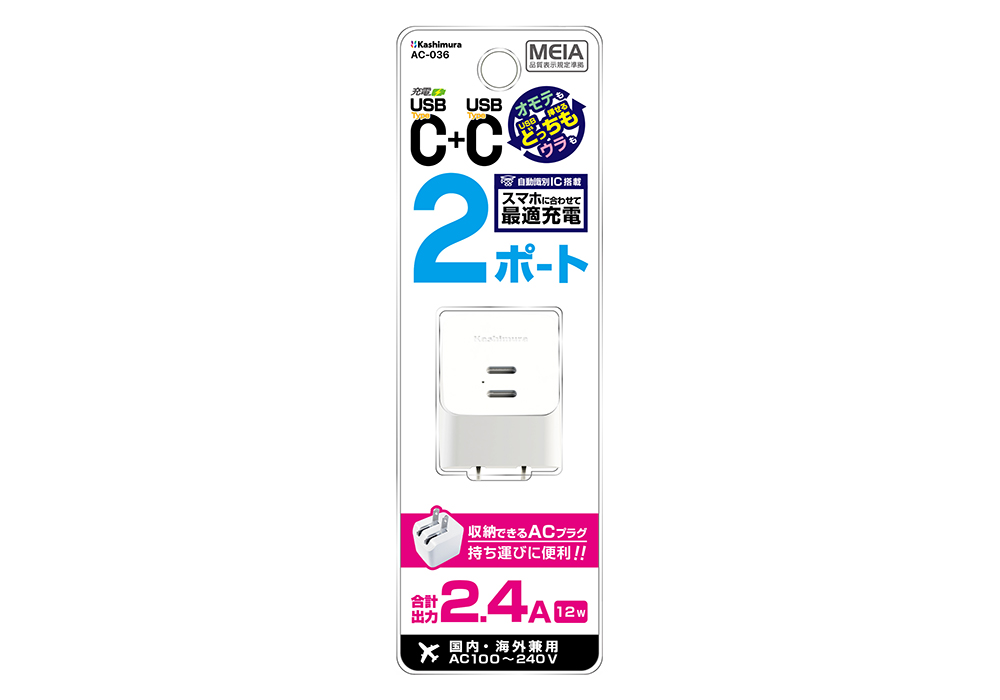 AC Type-C 2P 12W WH - 画像 (3)