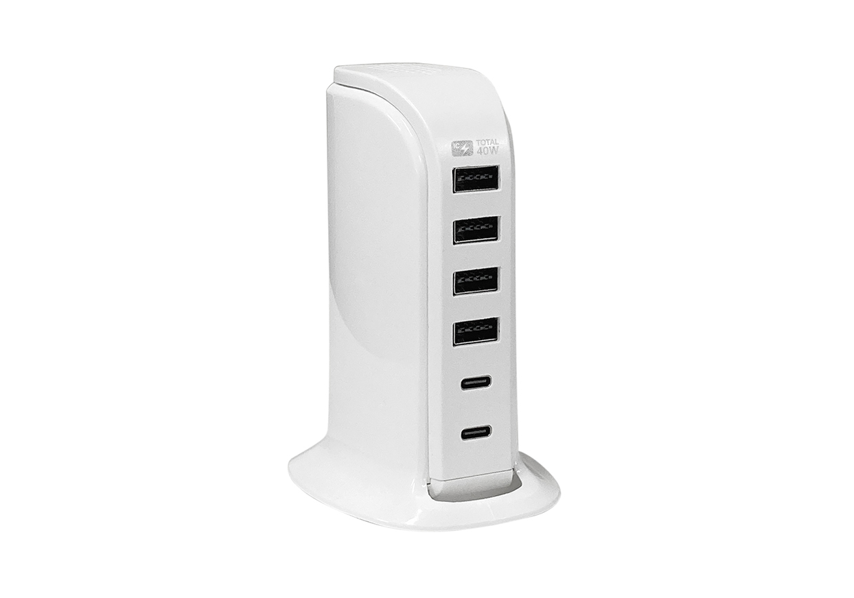 AC Type-C2P USB-A4P 40W 自動識別 リバーシブル