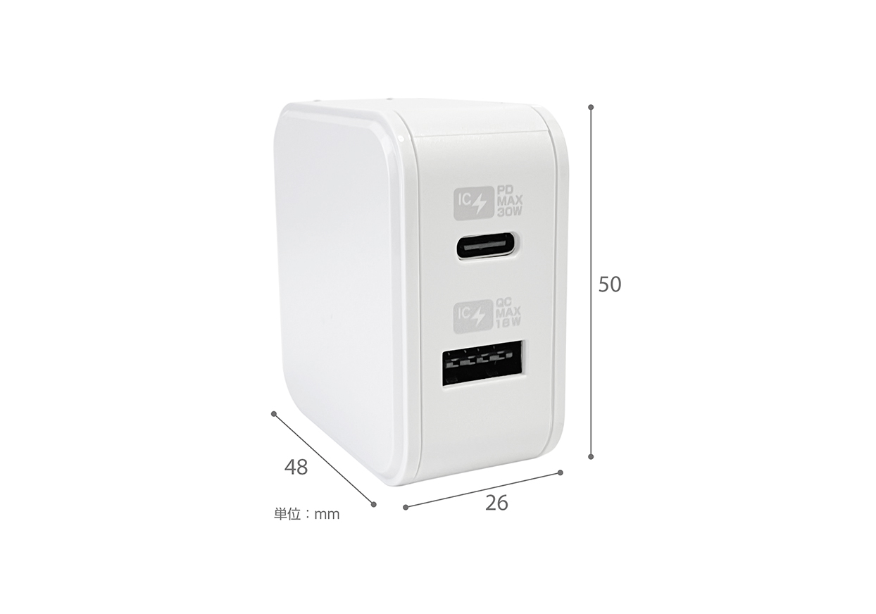 AC USBA+C PD30W 自動識別 リバーシブル - 画像 (4)