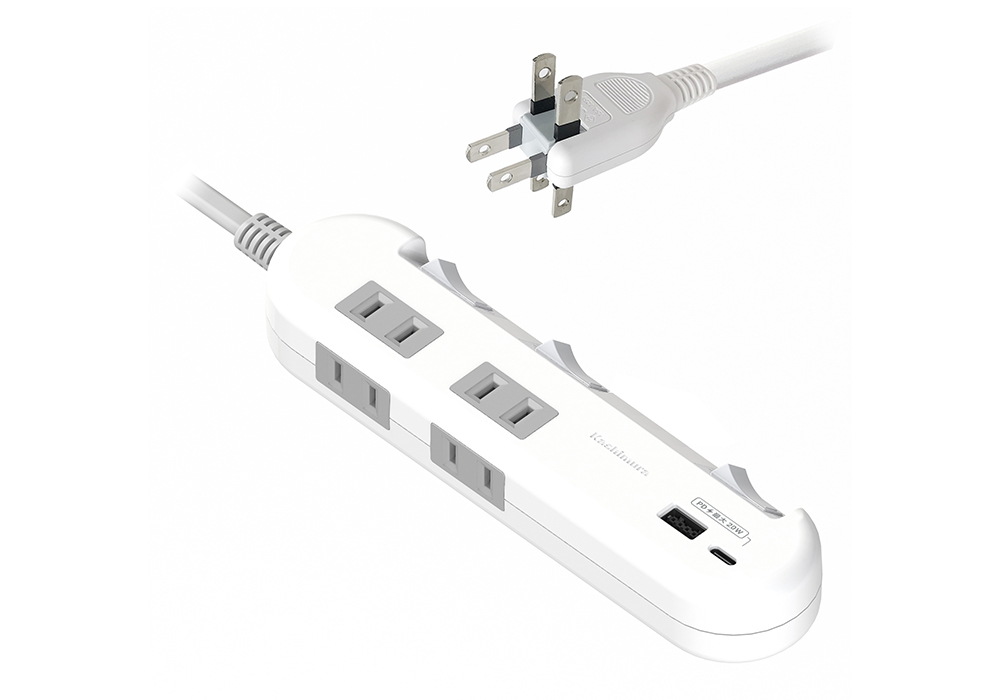 電源タップ4AC-C/A PD20W スイッチ付き 1.2m