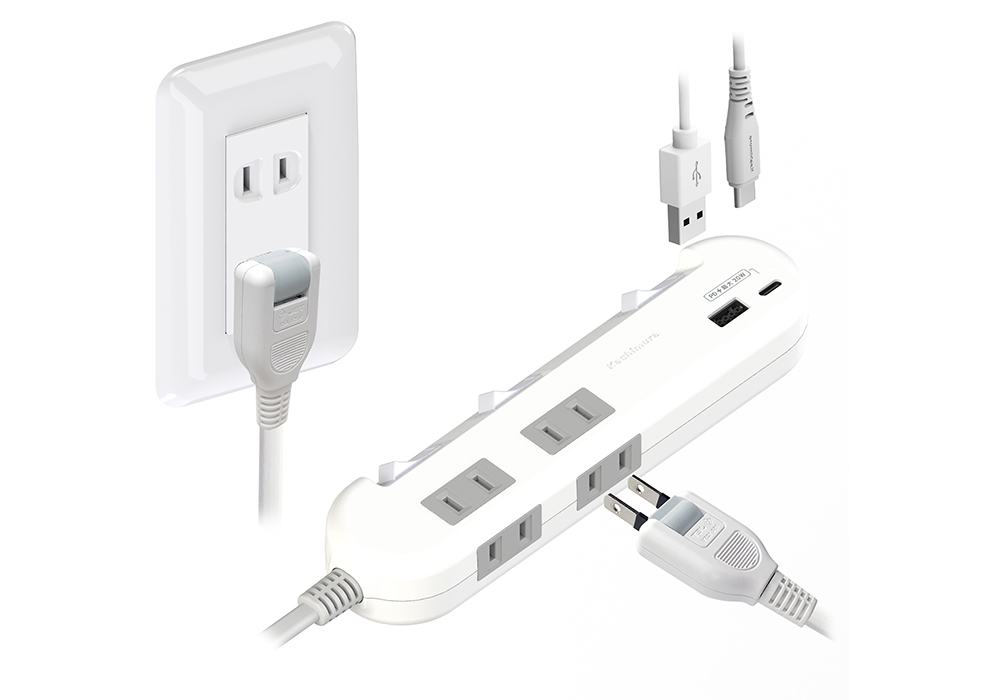 電源タップ4AC-C/A PD20W スイッチ付き 1.2m - 画像 (2)